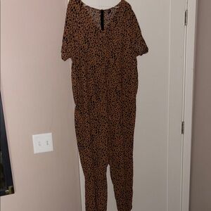 Maternity Cheetah Print Jumpsuit